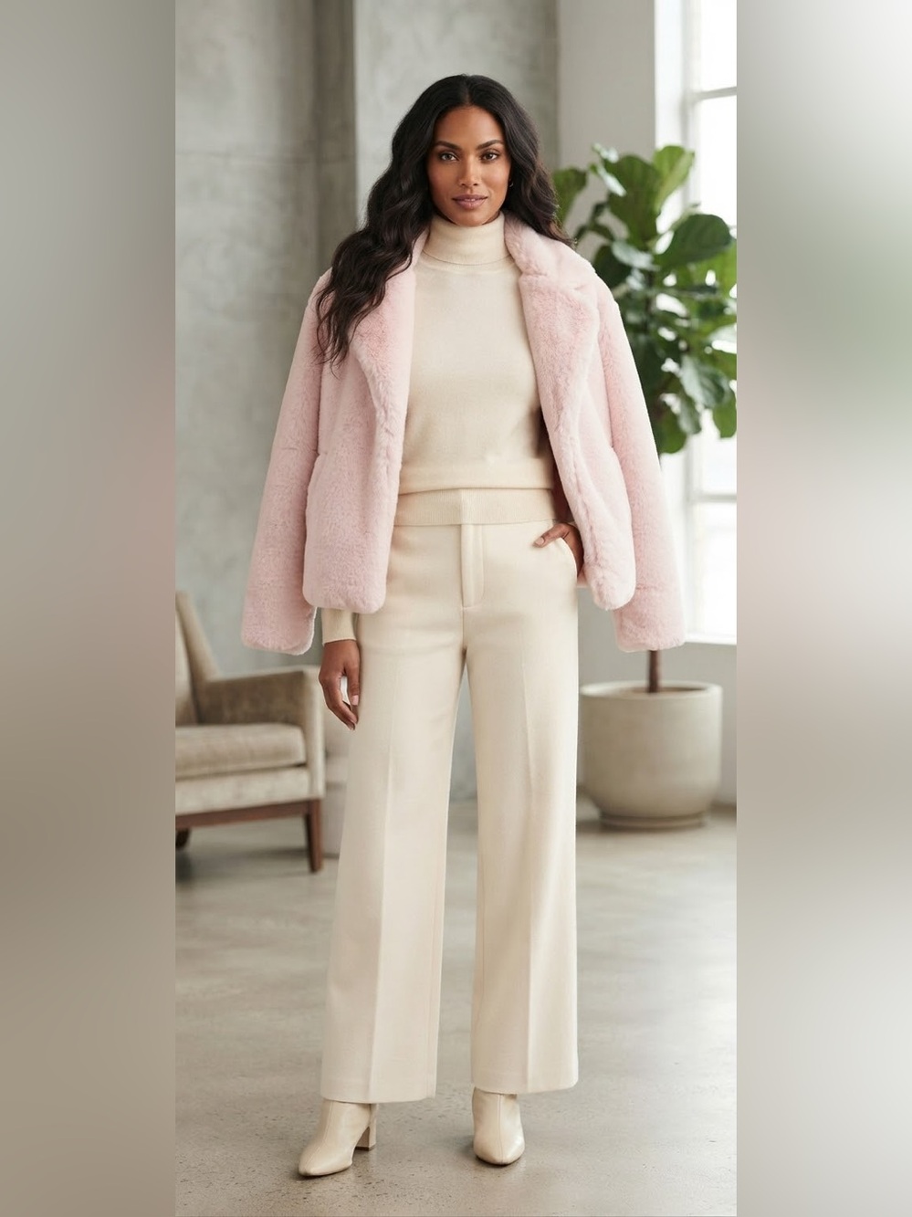 26 International Soft Pink Teddy Jacket